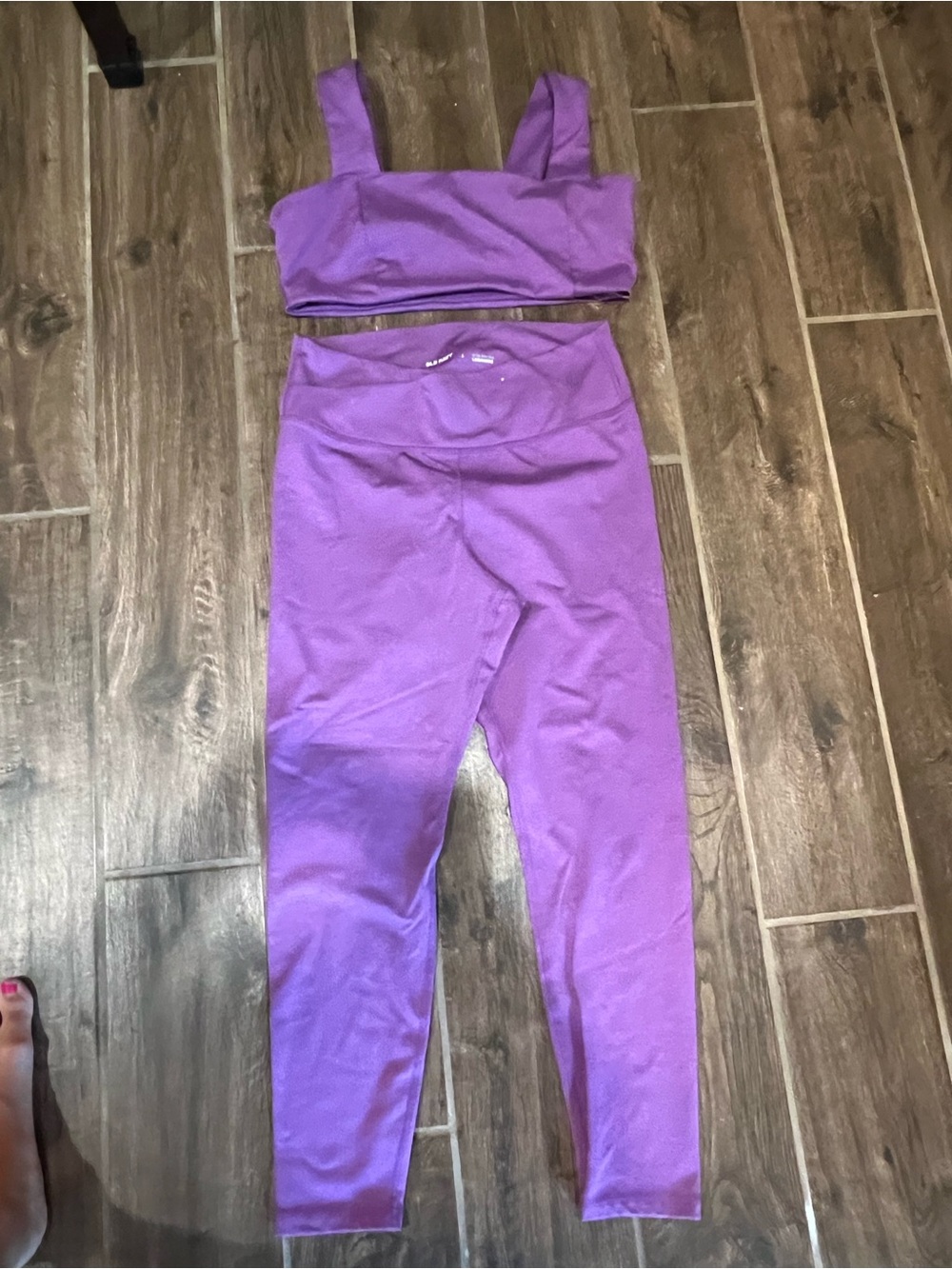 Women's High-Waist Purple Leggings/Sports bra set. - Picture 1 of 5
